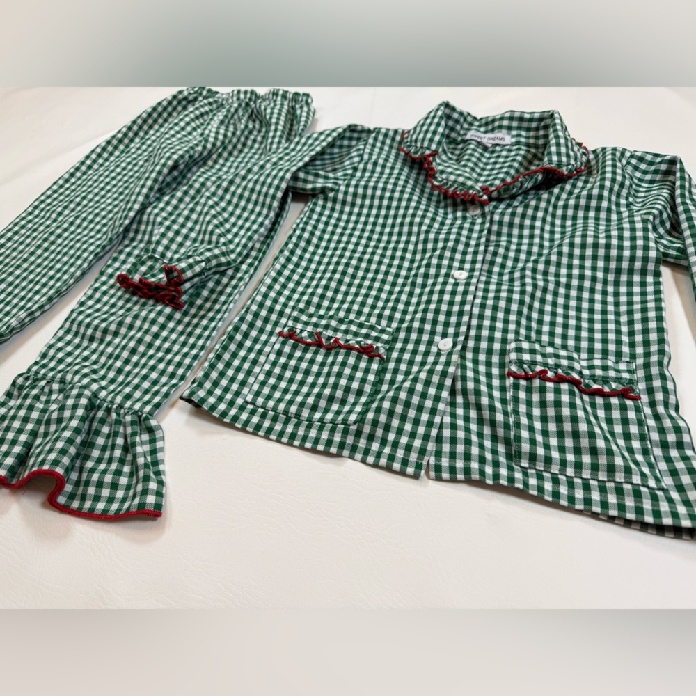 Sweet Dreams ruffled two piece girls pajama set size 4 (bin R) - Picture 4 of 6